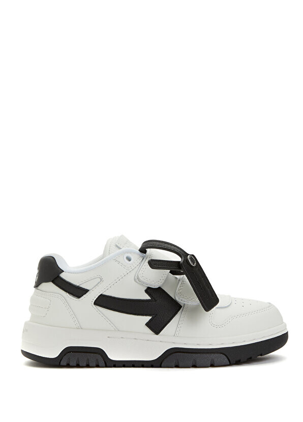 

Бело-черные кожаные кроссовки с логотипом для мальчиков Off-White
