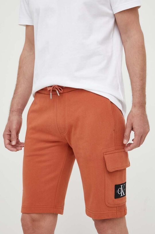 

Хлопковые шорты Calvin Klein Jeans, оранжевый