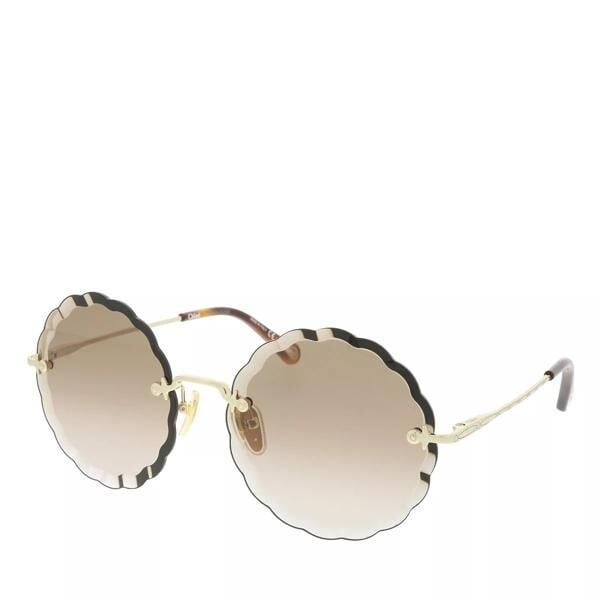 

Солнцезащитные очки rosie rimless rounded metal sunglasses gold-gold-brown Chloé, желтый