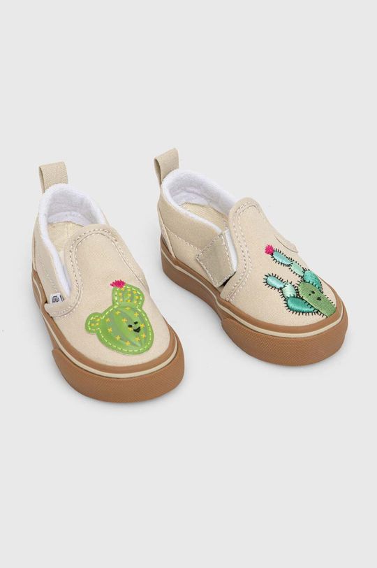 Vans Детские кроссовки Slip-On V Cactus, бежевый