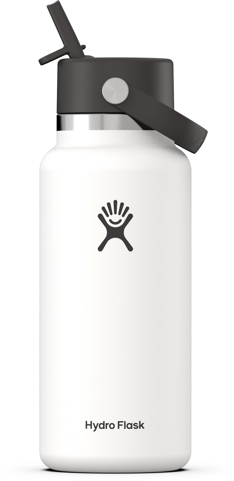 Вакуумная бутылка для воды с широким горлышком и гибкой соломенной крышкой — 32 эт. унция Hydro Flask, белый