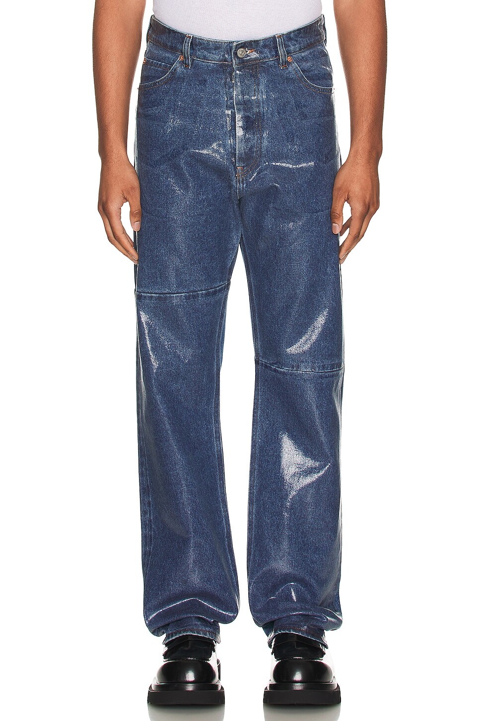 

Джинсы MM6 Maison Margiela Coated 5 Pocket Denim, цвет Medium Indigo