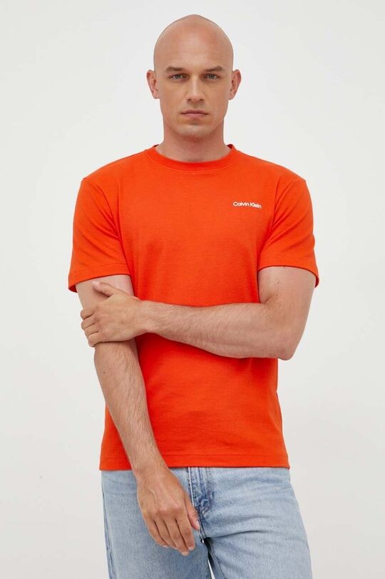 

Хлопковая футболка Calvin Klein, оранжевый