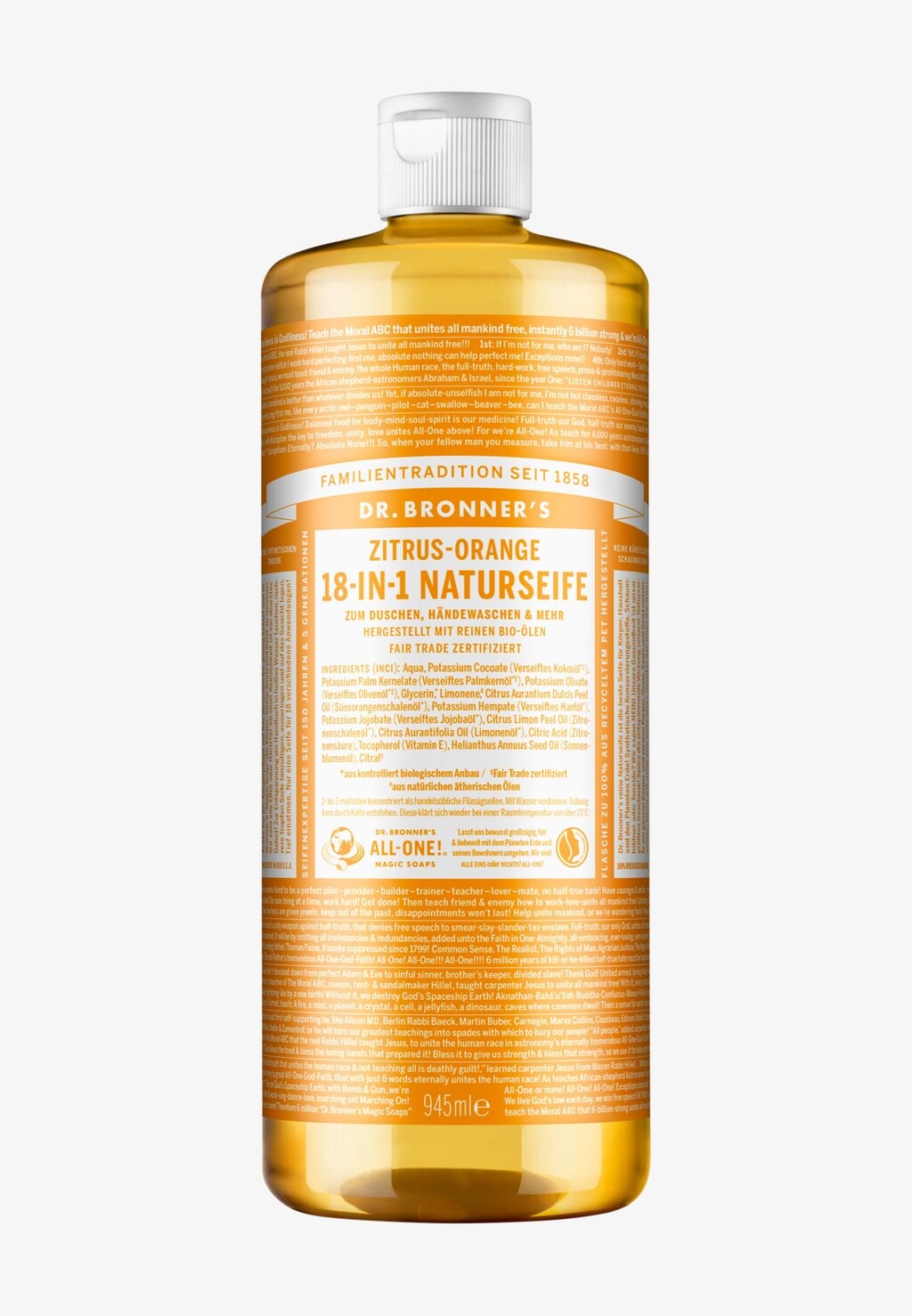 

Гель для душа 18-IN-1 LIQUID SOAP CITRUS-ORANGE Dr. Bronner´S