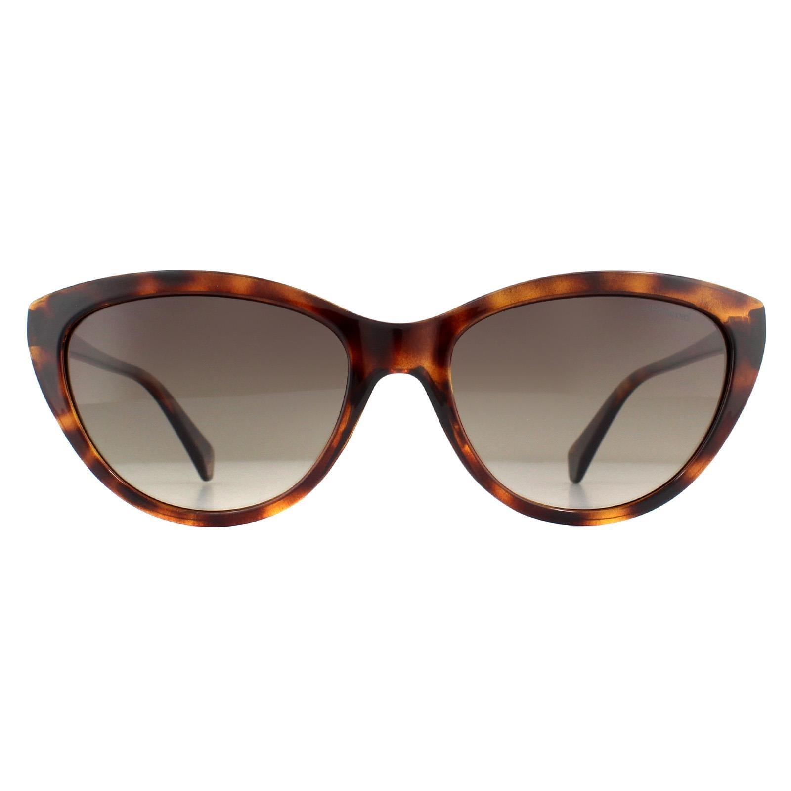 Поляризованные солнцезащитные очки Cat Eye Havana Brown с градиентом Polaroid, коричневый polaroid pld 4058 s 086 la