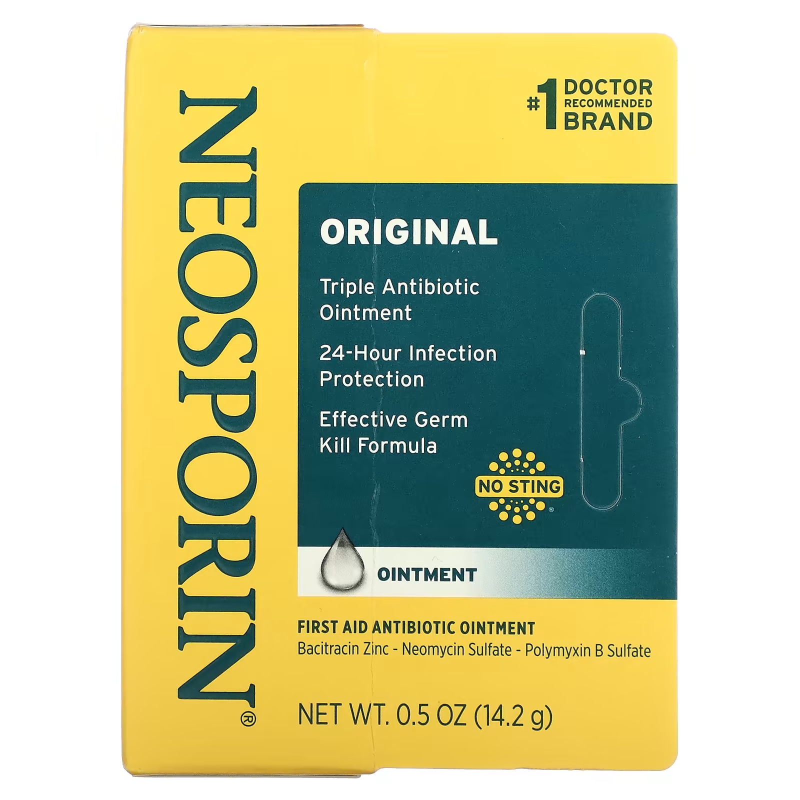 Мазь Neosporin Антибиотическая мазь для первой помощи оригинал, 14, 2г