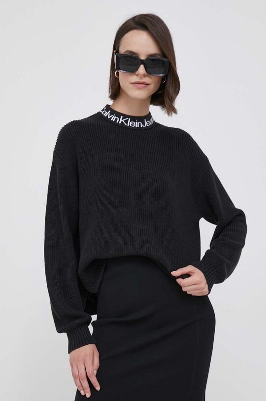 

Хлопковый свитер Calvin Klein Jeans, черный