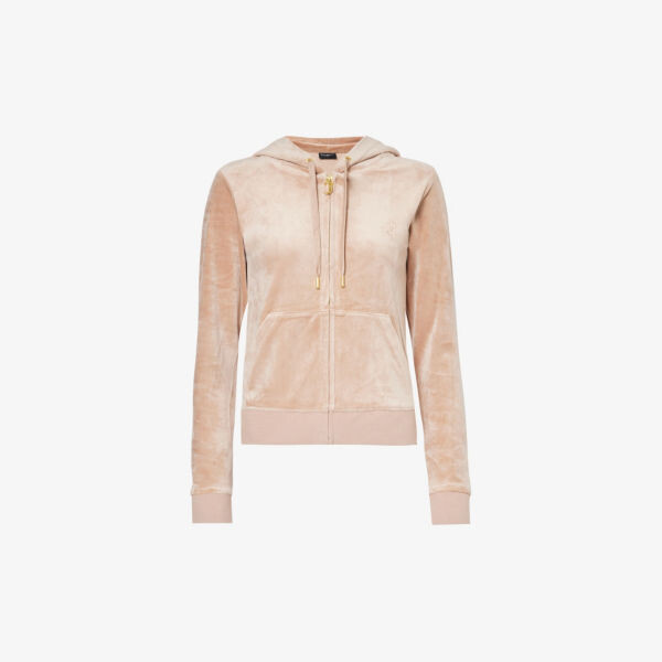 

Велюровая толстовка robertson с вышитым логотипом Juicy Couture, цвет caramel