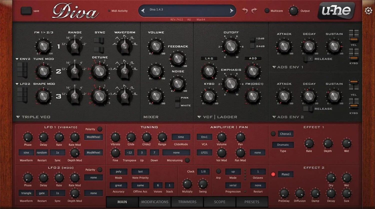 

Плагин u-he Diva Virtual Analog Synth