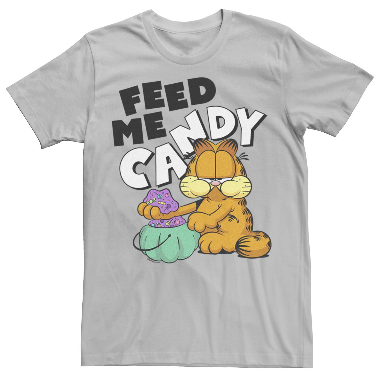 Мужская футболка с рисунком Garfield Feed Me Candy Licensed Character