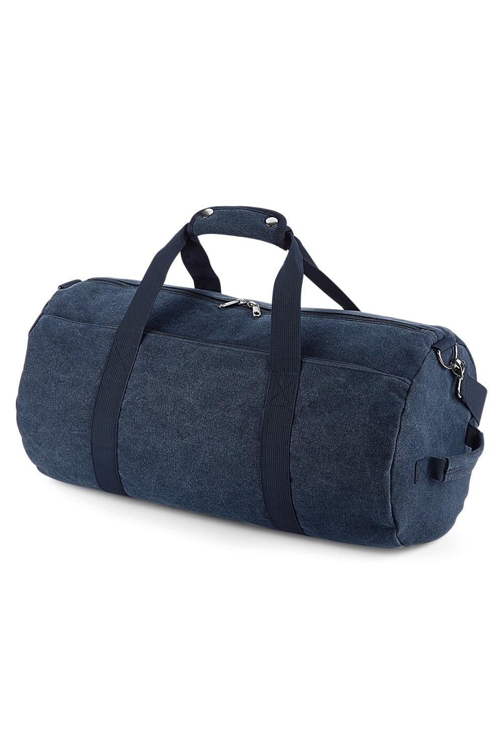 цена Винтажная холщовая сумка-бочонок Bagbase, темно-синий