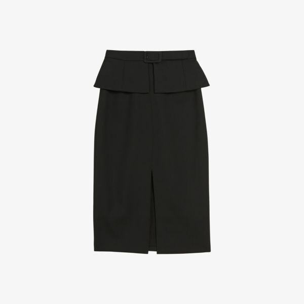

Юбка миди floreei из эластичной ткани с баской на талии Ted Baker, черный