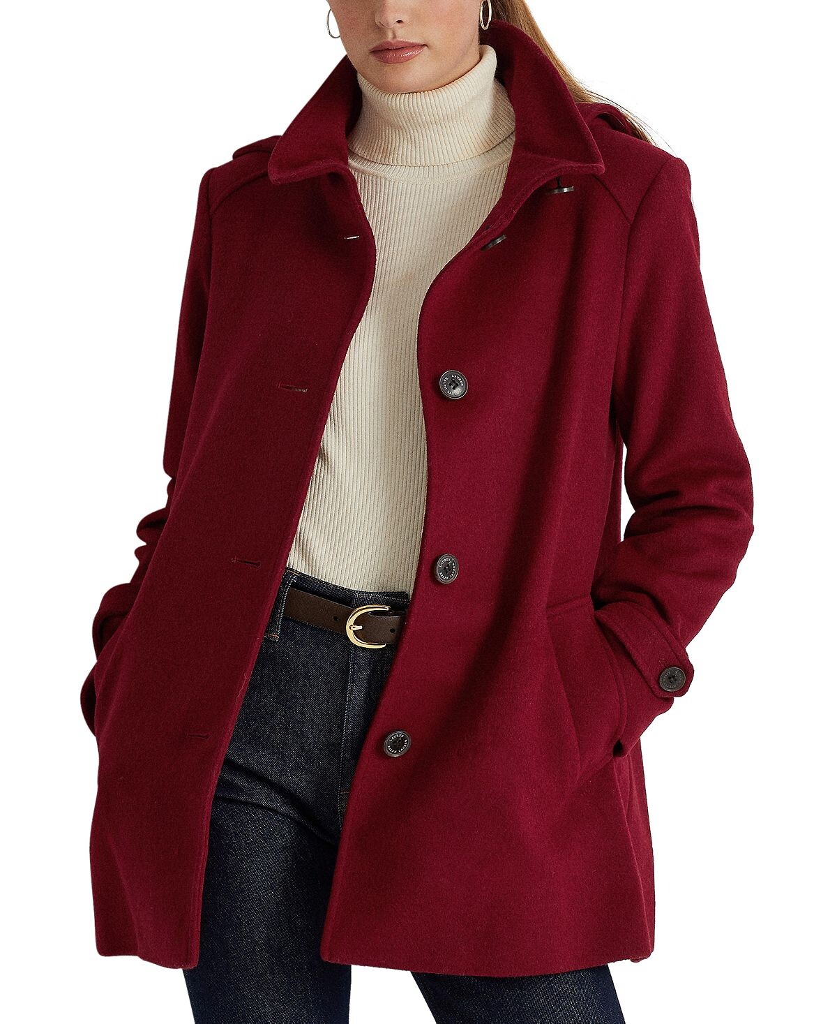 

Женское пальто с капюшоном Lauren Ralph Lauren, красный
