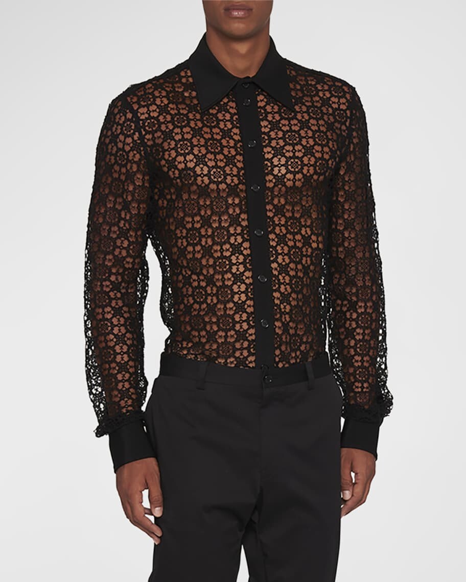 

Мужская кружевная рубашка макраме Dolce&Gabbana