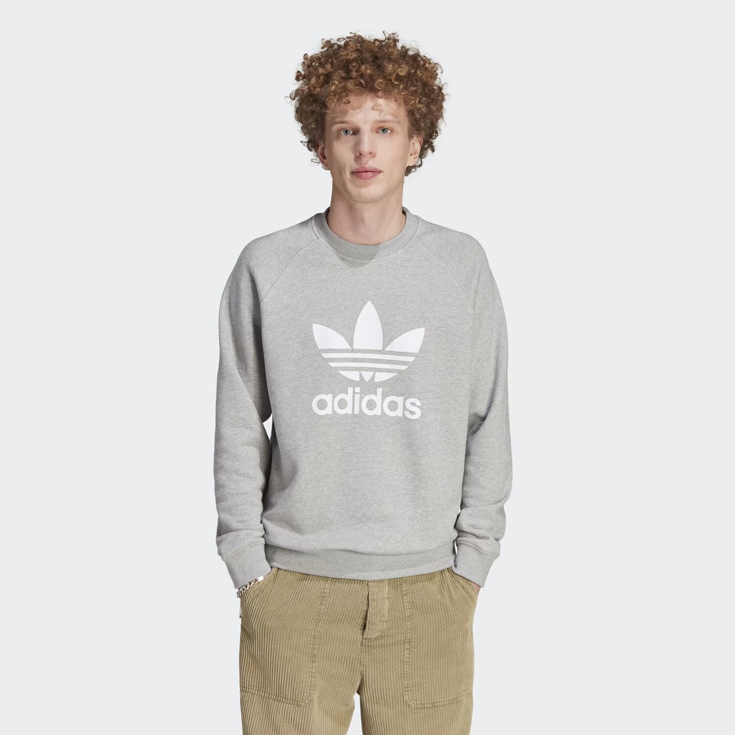 

Толстовка Adicolor Classics с круглым вырезом и трилистником Adidas, цвет Medium Grey Heather