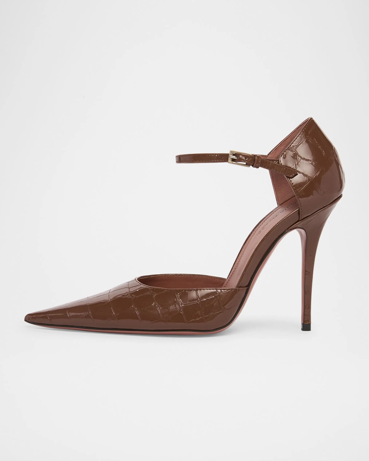 

Туфли Barbara Croco Mary Jane Amina Muaddi, цвет Croc Brown