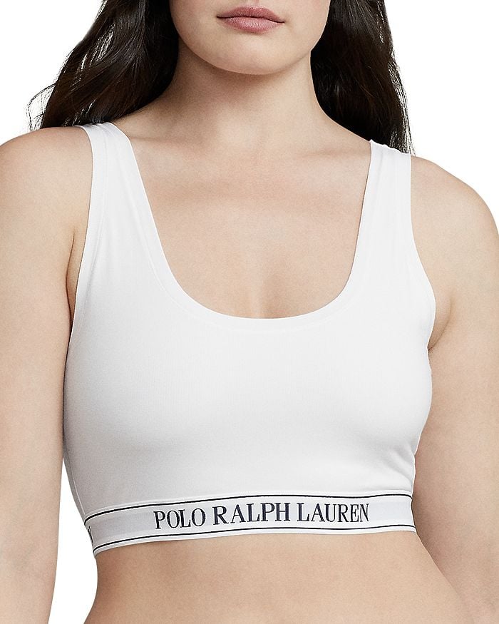 

Укороченный бюстгальтер без косточек Polo Ralph Lauren Essentials, белый