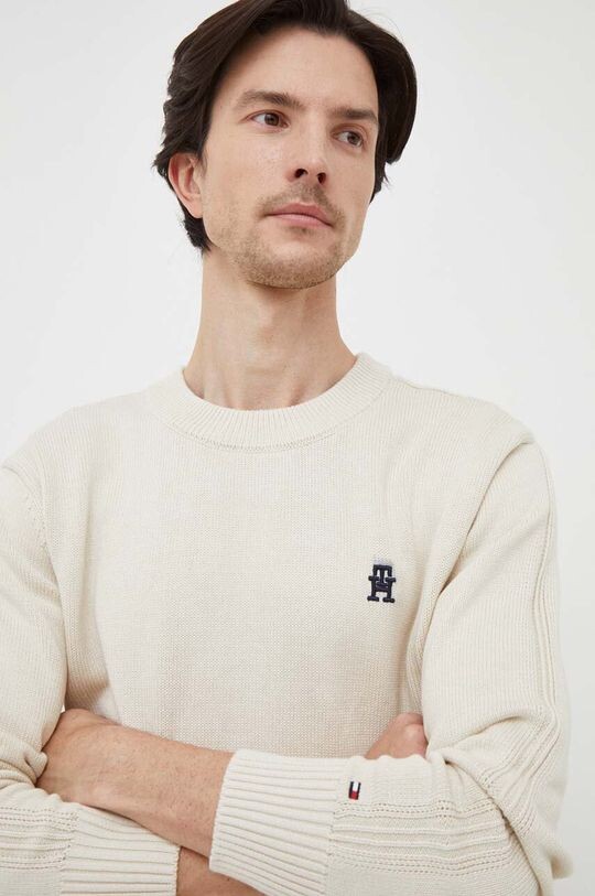 

Хлопковый свитер Tommy Hilfiger, бежевый