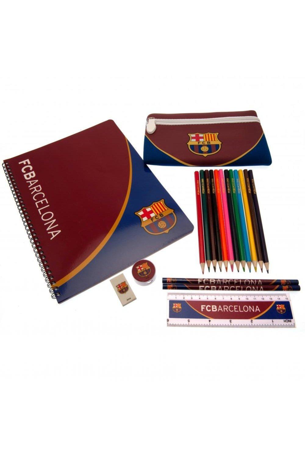 Набор школьных принадлежностей FC Barcelona, красный цветные карандаши замок в карт промоупаковке 24 шт 3 двухцветных карандаша точилка