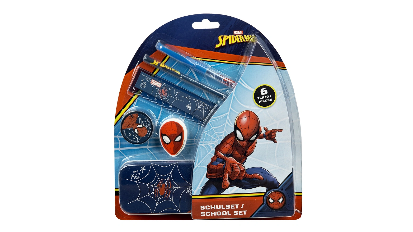 Undercover - школьный набор marvel spider-man, 6 предметов No Brand