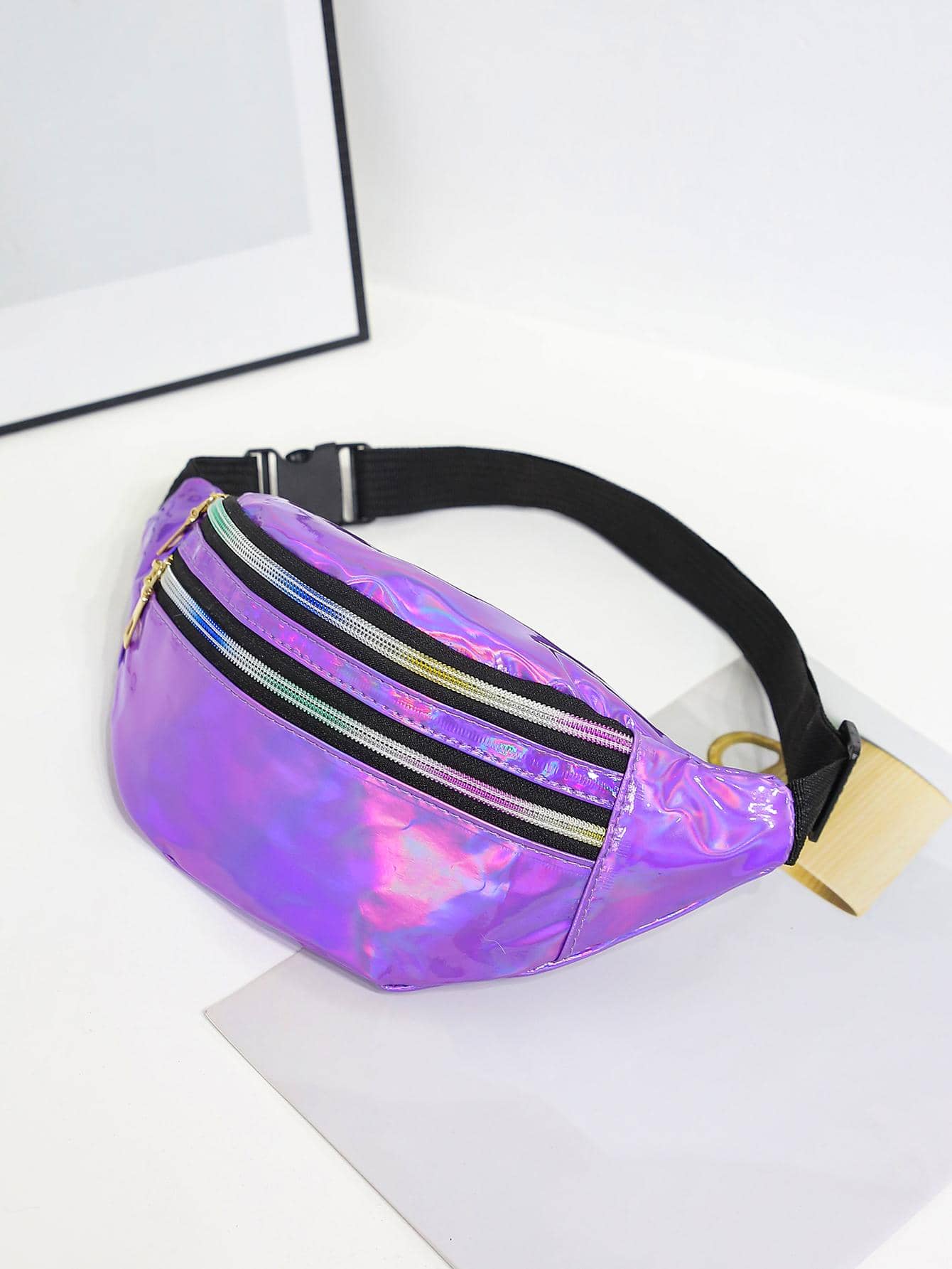 Голографическая поясная сумка Funky, фиолетовый сумка с голографической нашивкой love wings