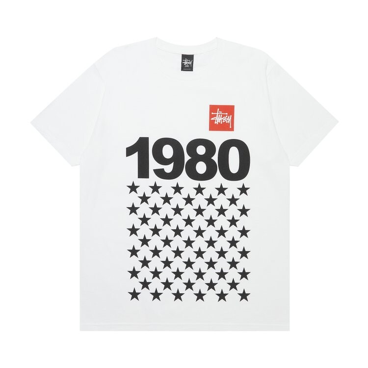

Футболка Stussy 1980 Stars 'White', белый