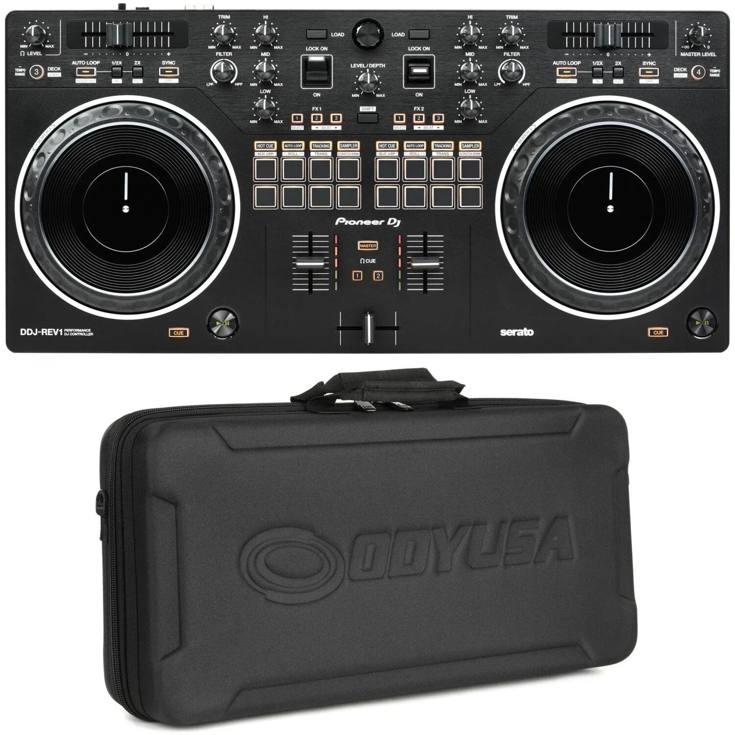 

2-дековый контроллер Serato DJ Pioneer DJ DDJ-REV1 с футляром для переноски
