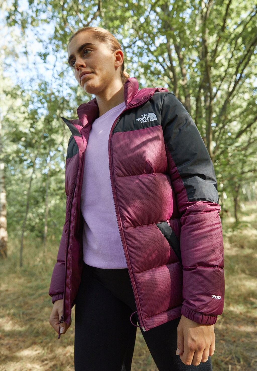 

Пуховик DIABLO HOODIE The North Face, цвет boysenberry/black