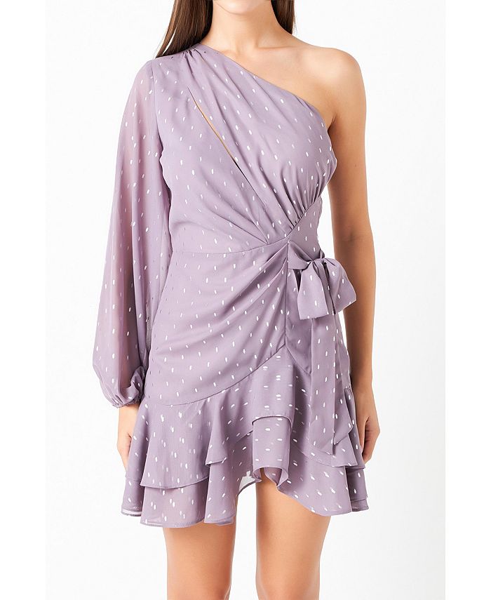 Женское мини-платье на одно плечо endless rose, фиолетовый