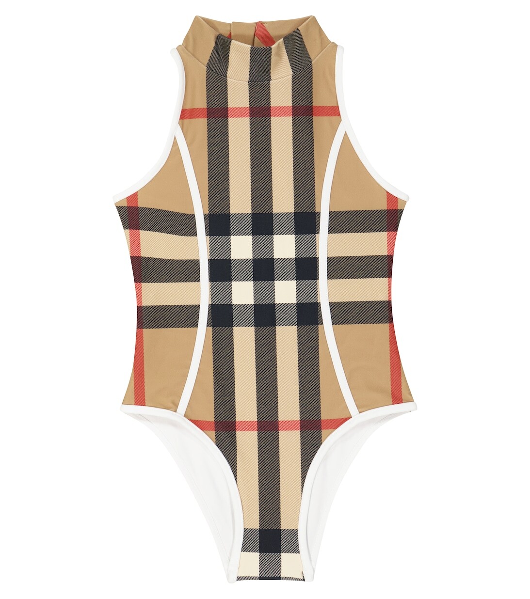 

Купальник в винтажную клетку Burberry, бежевый