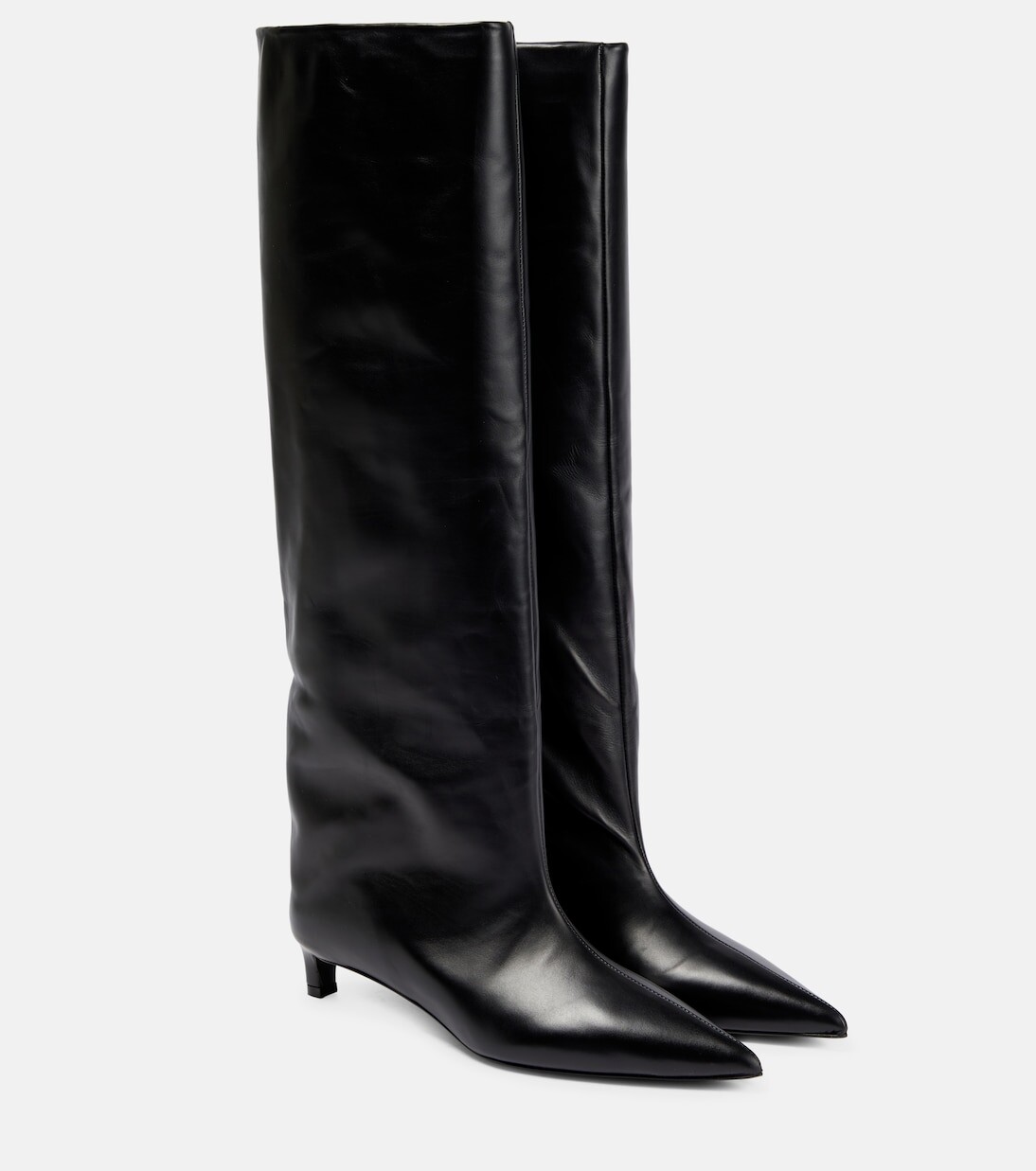 

Кожаные сапоги до колена Jil Sander, черный