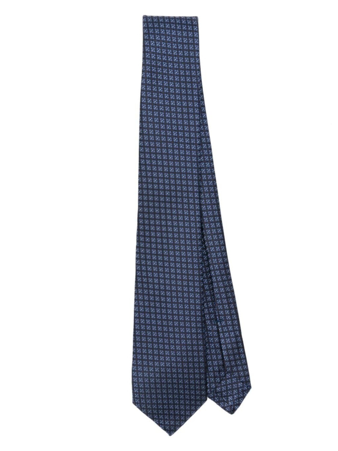 

Kiton галстук из шелка с геометрическим жаккардовым узором, синий