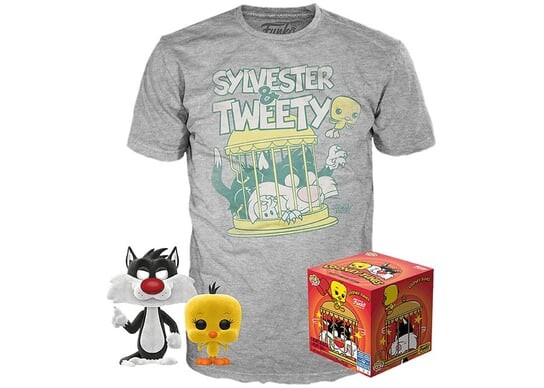 

Sylvester & Tweety Flocked Pop + размер футболки: M — Looney Tunes — Funko, Серый