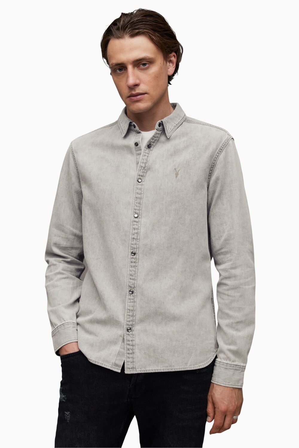 

AllSaints Gleason серая рубашка All Saints, серый