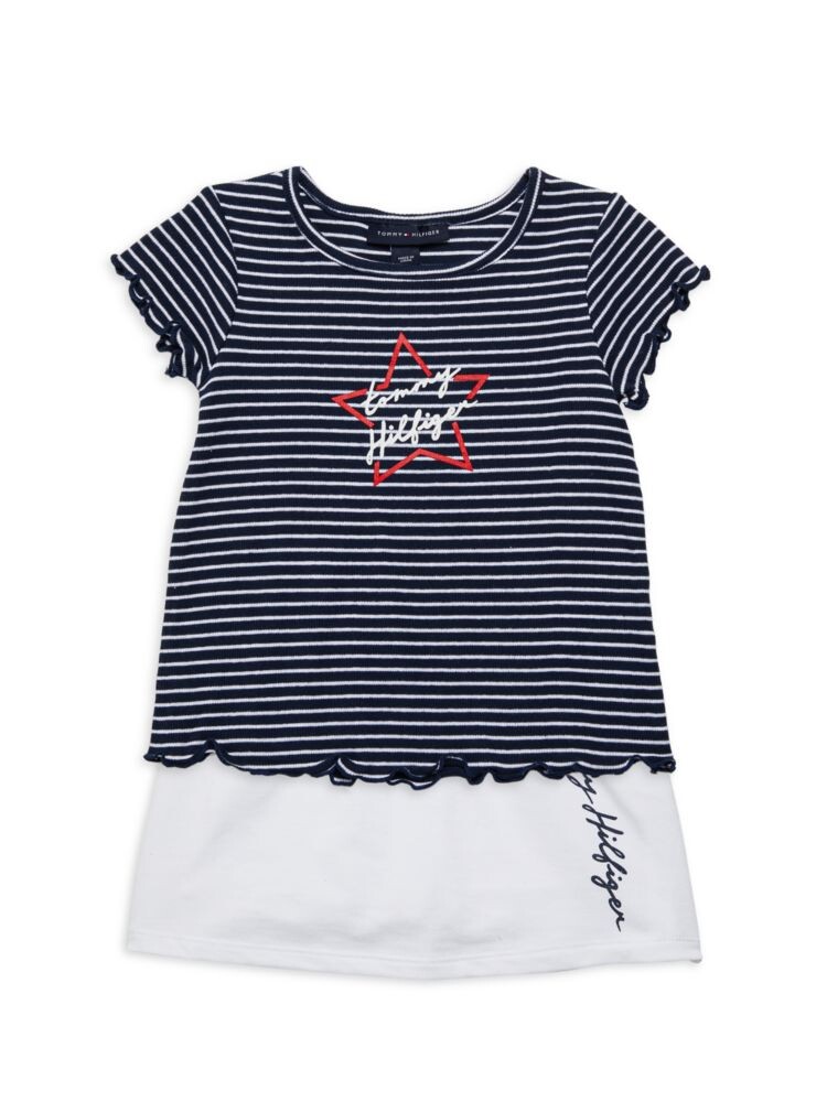 

Комплект из двух предметов: юбка и футболка для маленькой девочки Tommy Hilfiger, цвет Navy White