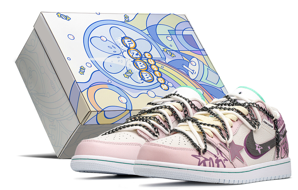 

Кроссовки Air Jordan 1 Vintage Basketball Shoes Women's Low-top Black/pink, черный