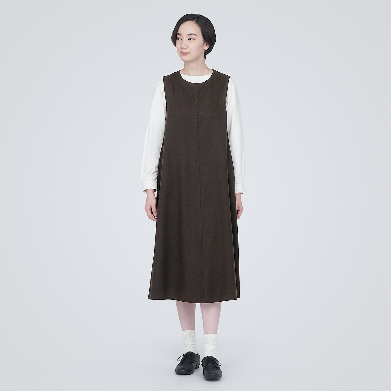 

Юбка-джемпер с начесом MUJI, темно коричневый