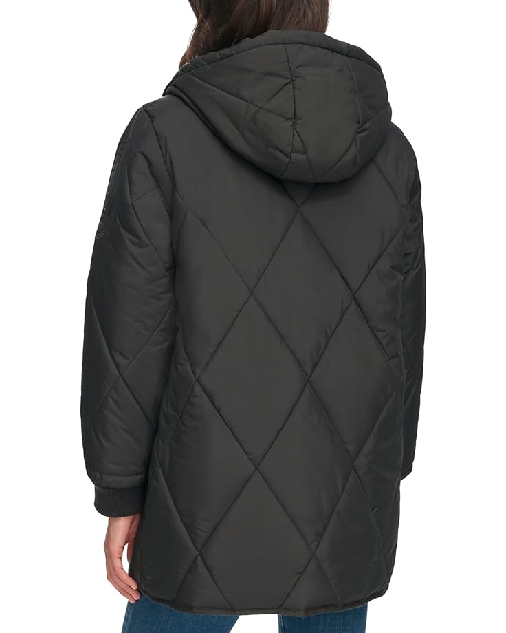 Пальто Tommy Hilfiger Zip-Up Quilted Coat, черный