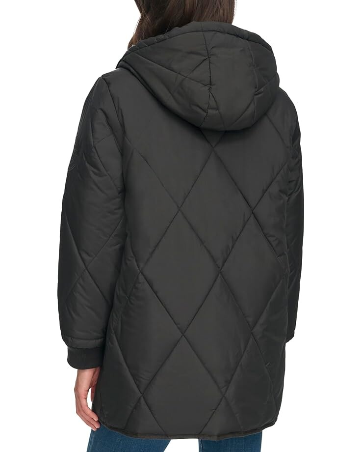 

Пальто Tommy Hilfiger Zip-Up Quilted Coat, черный