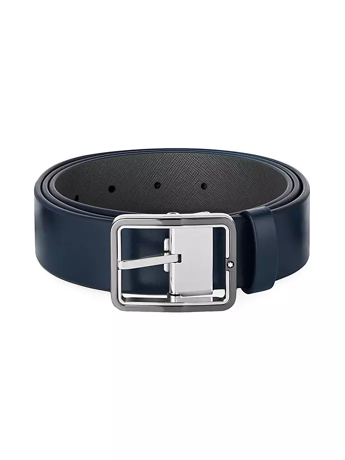 

Двусторонний кожаный ремень Montblanc, синий