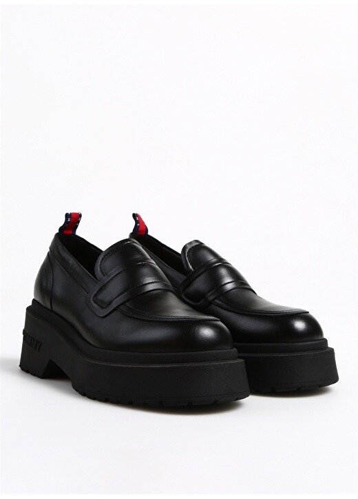 

Кожаные черные женские лоферы Tommy Hilfiger, Черный
