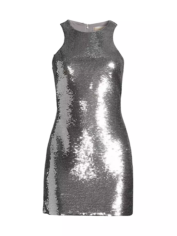 

Мини-платье без рукавов с пайетками Michael Michael Kors, цвет silver