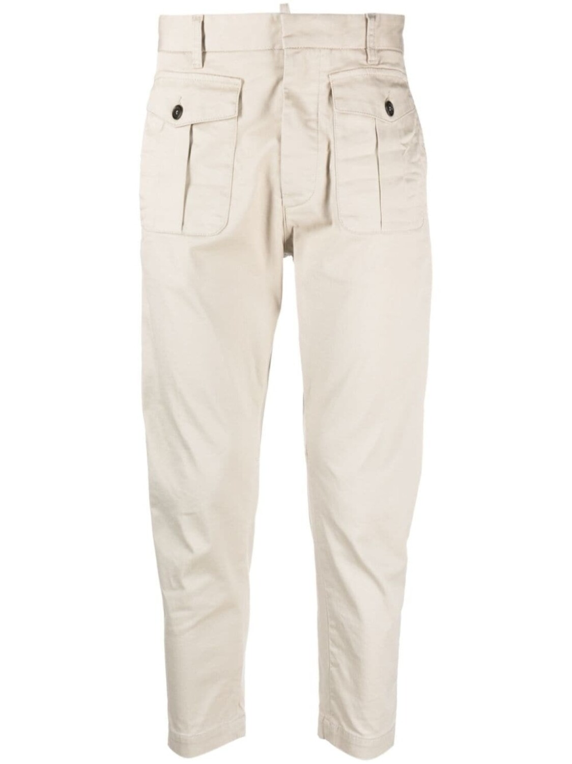 

Dsquared2 mid-rise cotton tapered trousers, нейтральный цвет