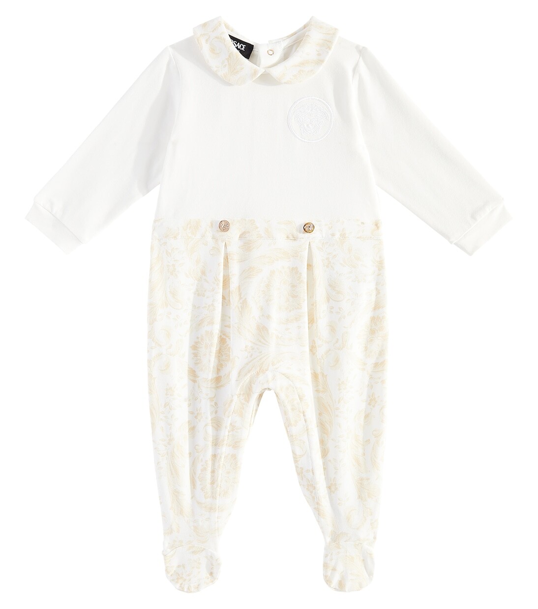 

Комбинезон из хлопкового джерси Baby Barocco Versace, белый