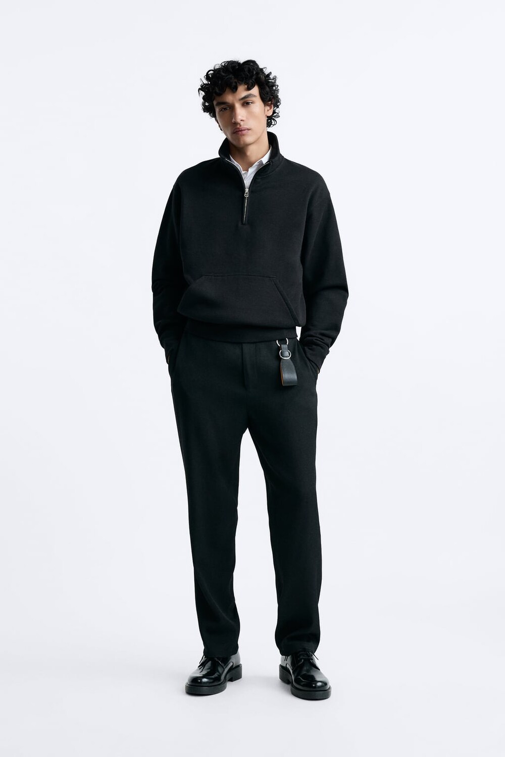 

Толстовка с воротником на молнии ZARA, черный