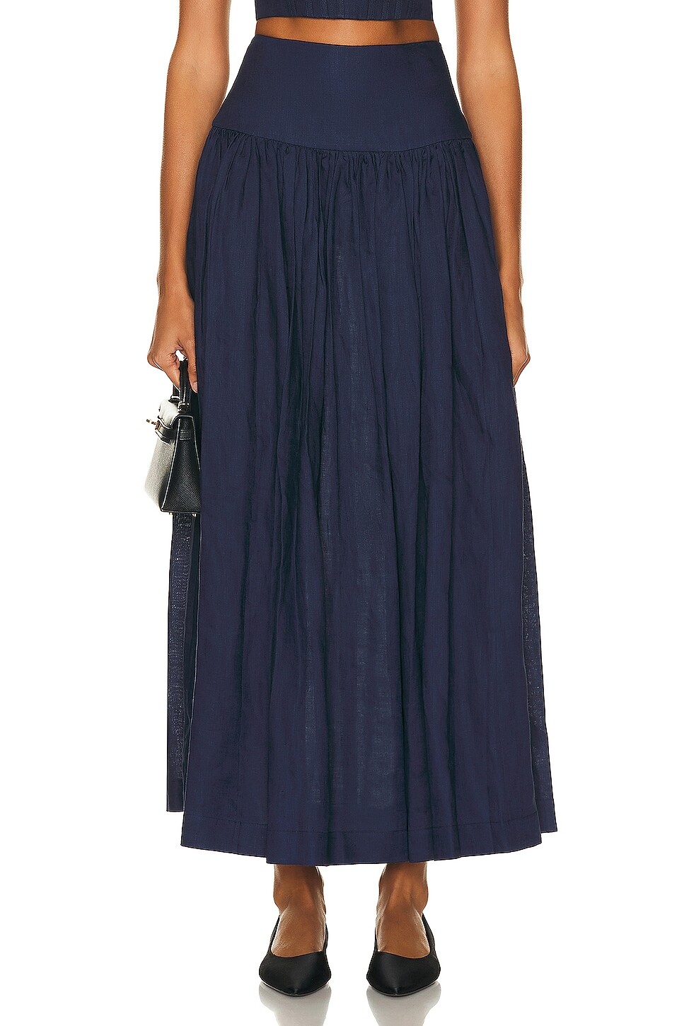 

Юбка миди Zimmermann Alight Basque, цвет Dark Navy