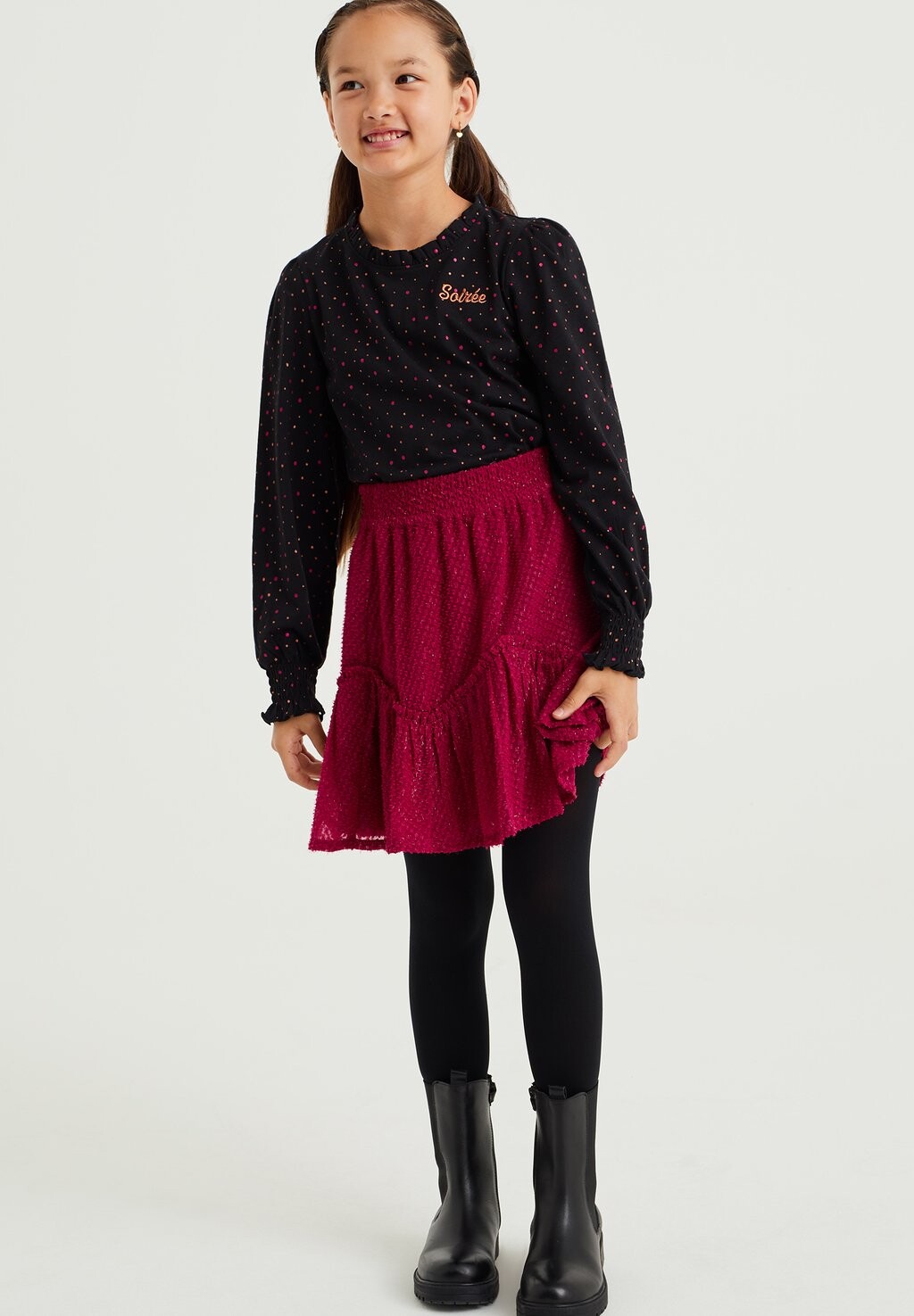

Футболка с длинным рукавом Met Dessin WE Fashion, черный