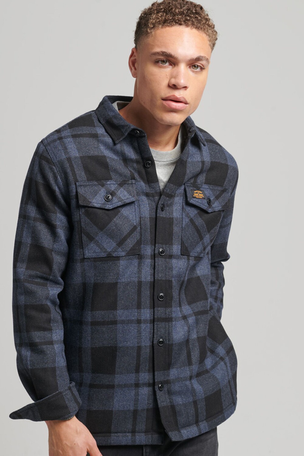 

Винтажная шерстяная рубашка Miller Superdry, серый