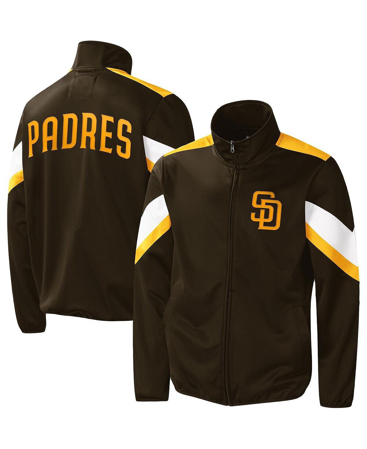 

Мужская коричневая куртка с молнией во всю длину San Diego Padres Earned Run G-III Sports by Carl Banks, Коричневый