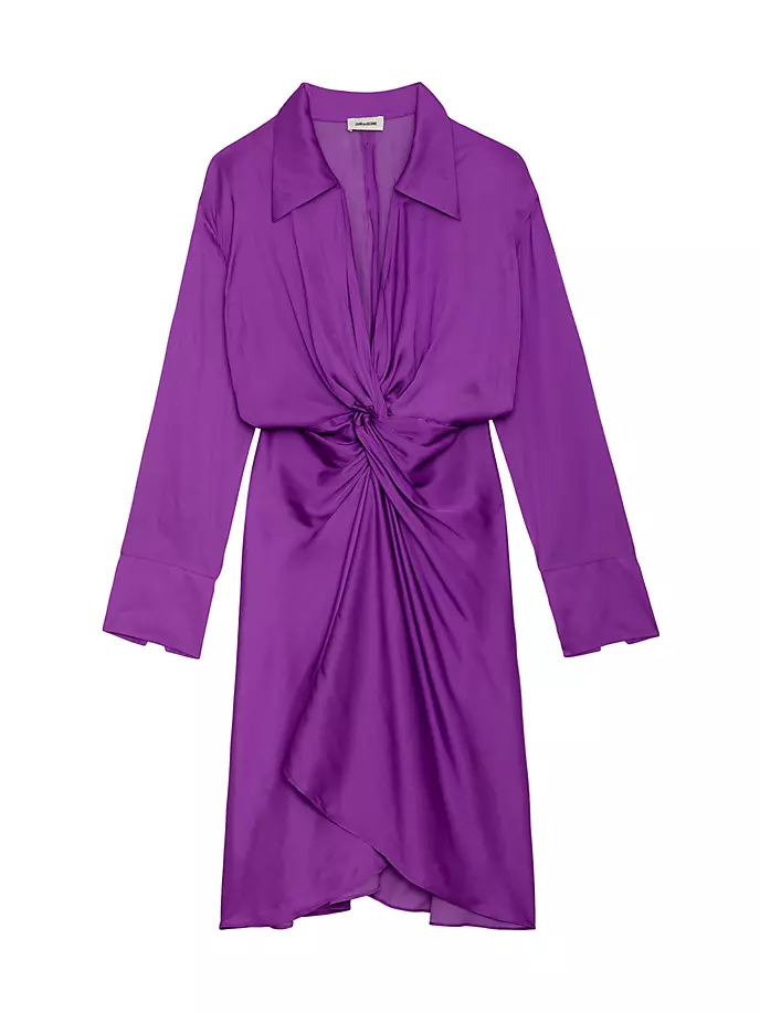 цена Платье-рубашка из перекрученного атласа Rozo Zadig & Voltaire, цвет goa